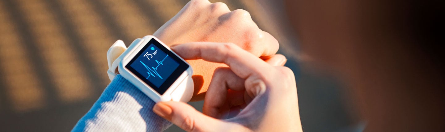 Smart watch showing health data