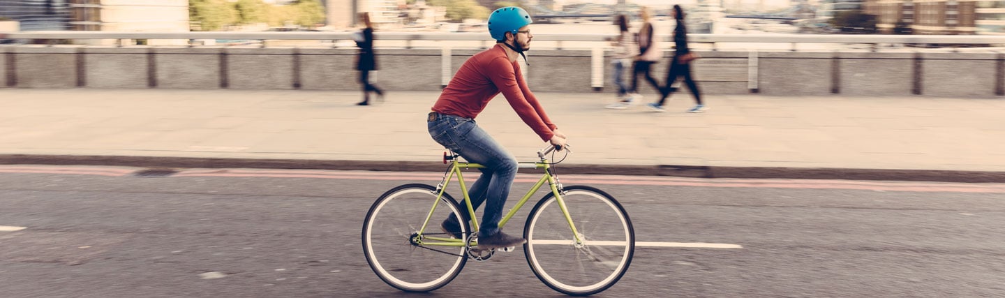 Man riding bicycle